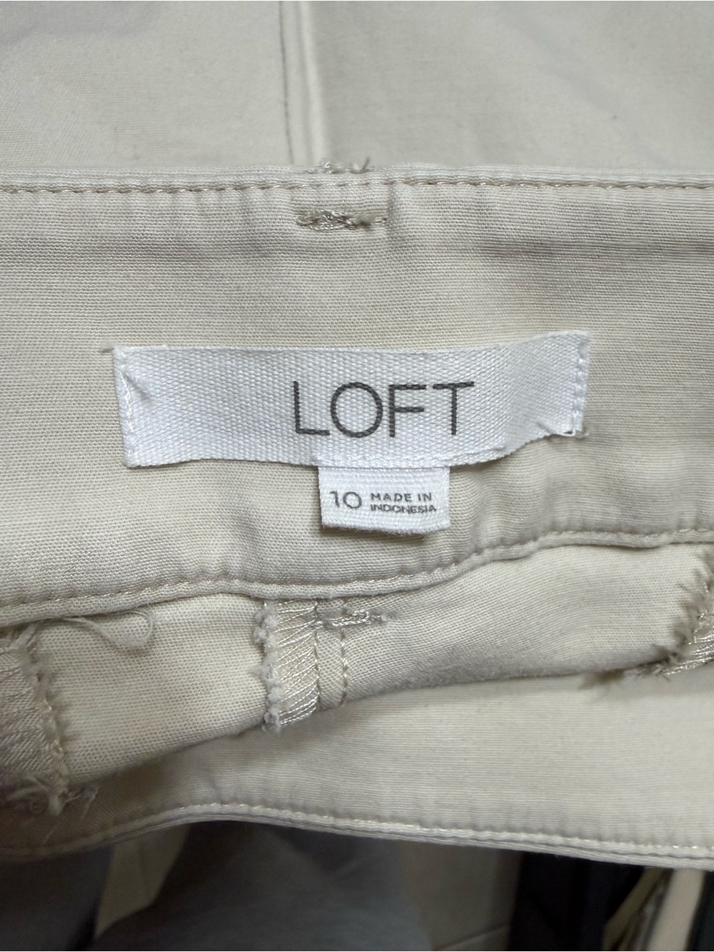LOFT Cream Straight Cropped Riviera Pants - Picture 3 of 5